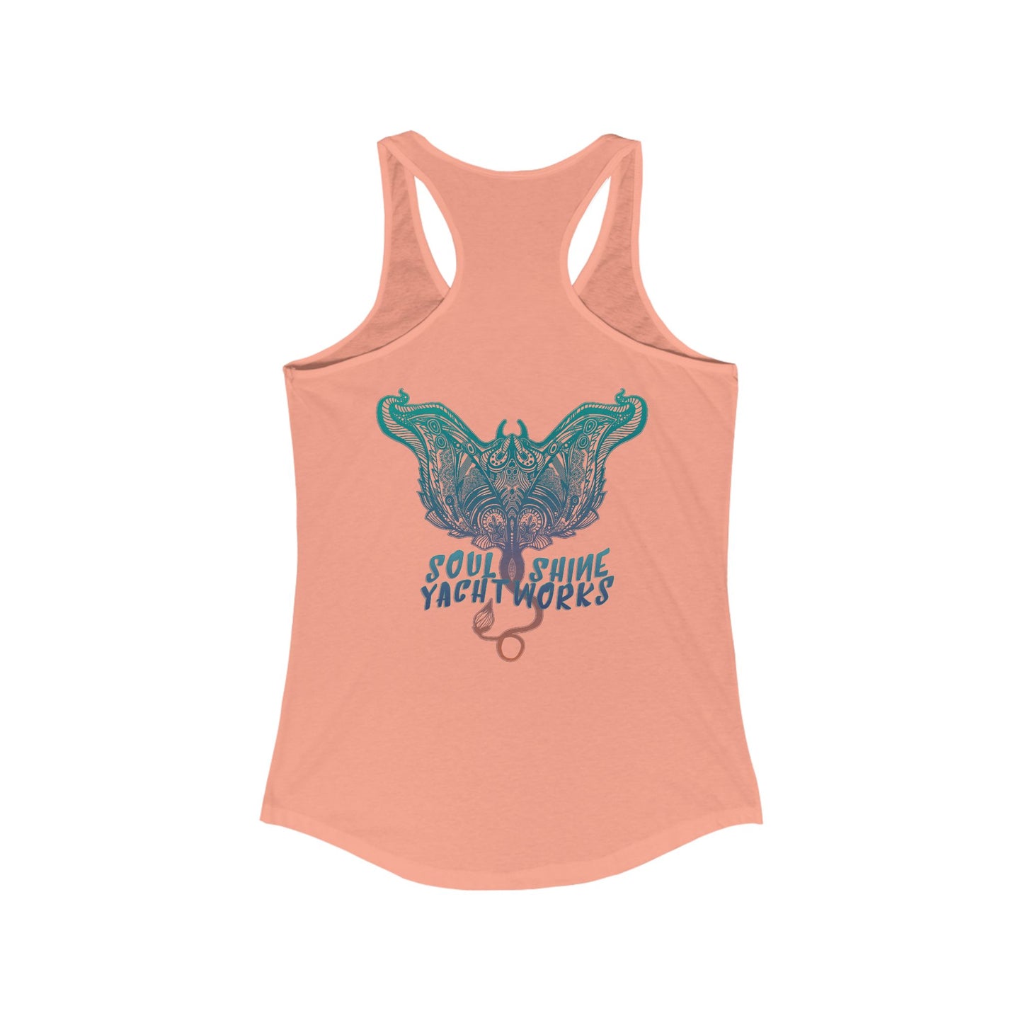 Women’s Ideal Racerback Tank - Soul Shine YachtWorks Graphic Tank Top, Summer Fashion, Beachwear, Gifts for Her, Casual Tops