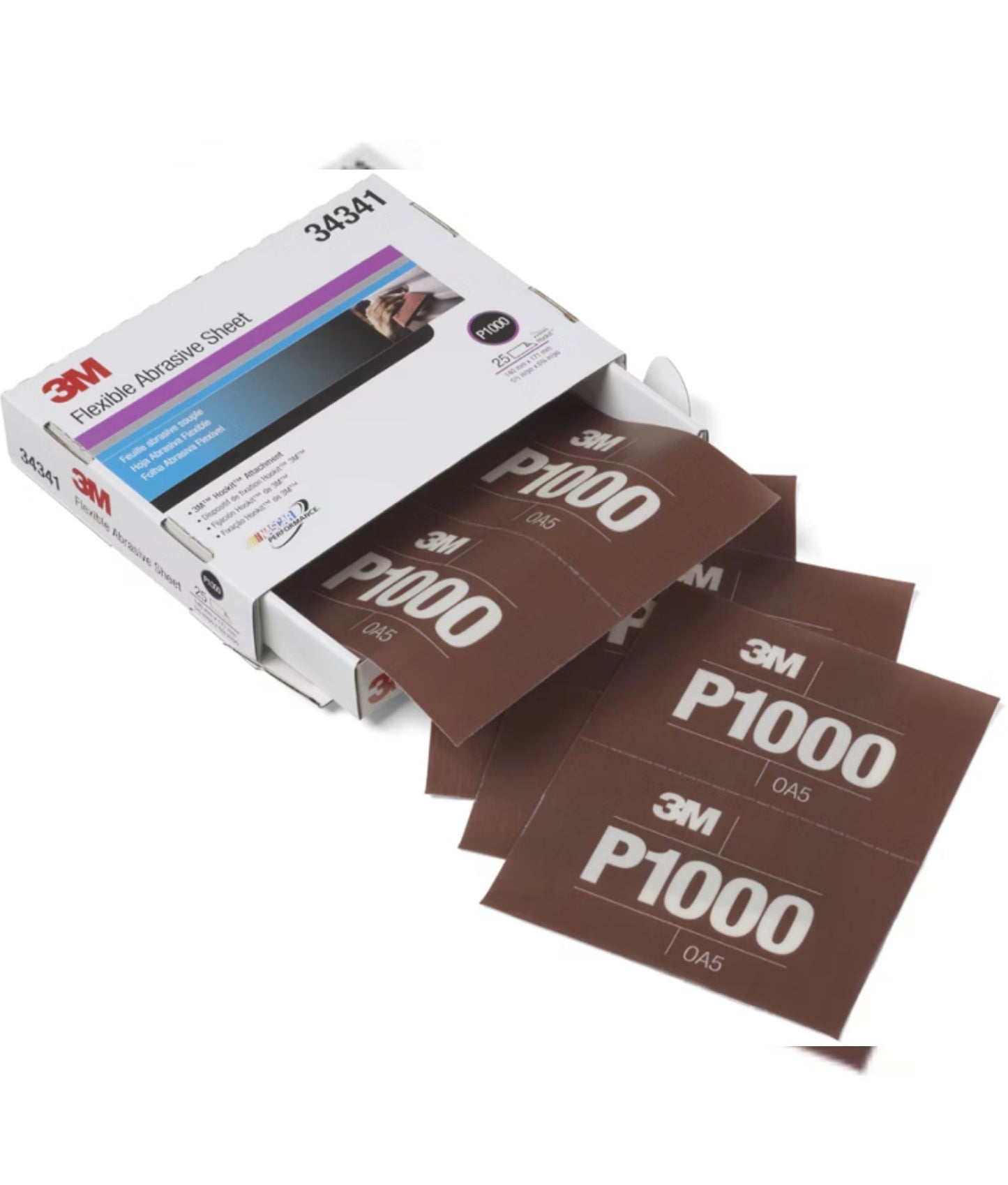 3M™ Hookit™ Flexible Abrasive Sheet 34341 P1000 5.5 in x 6.8 in