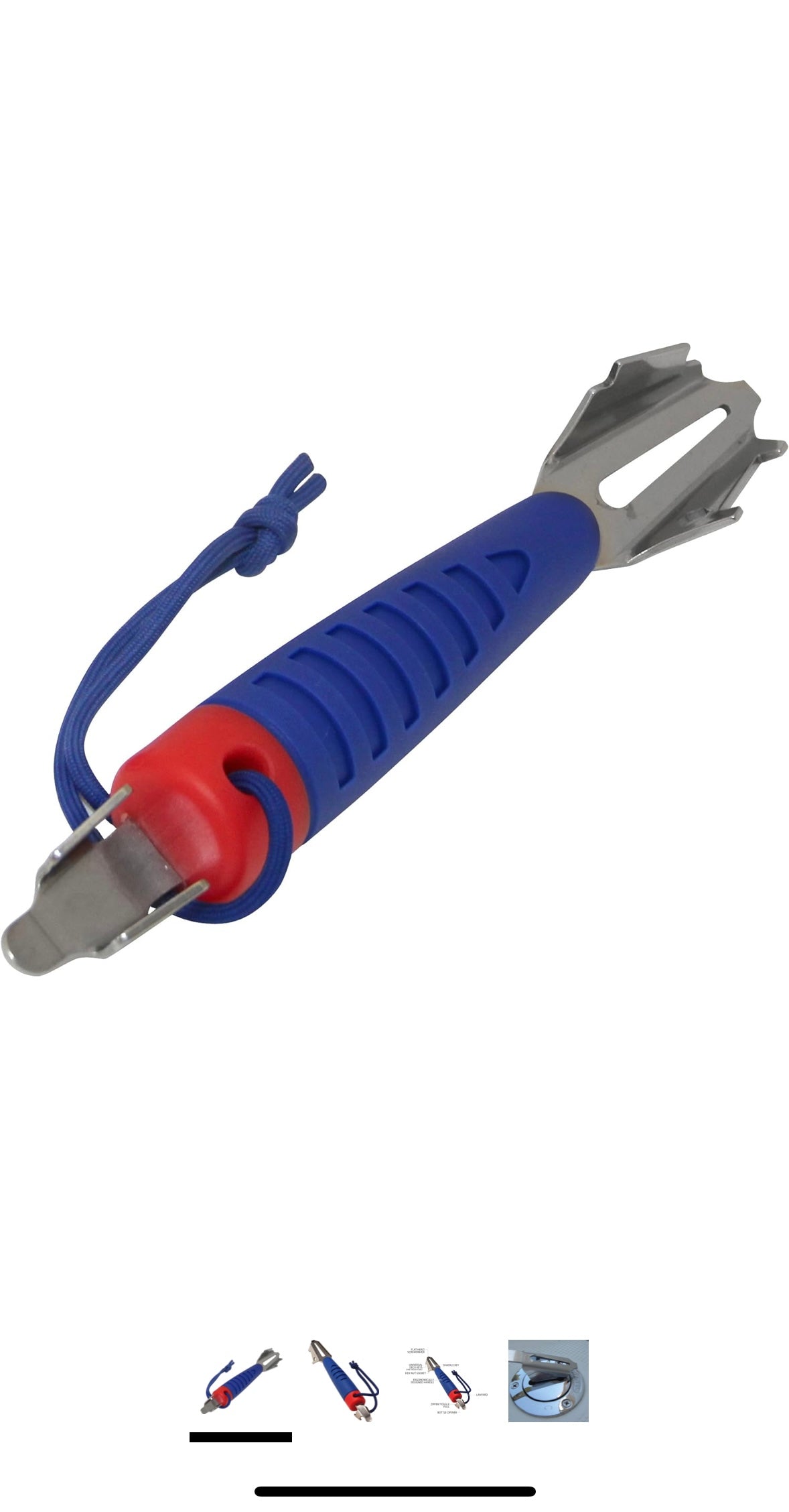 DeckMate 6-in-1 Boat Tool, Includes 2 Deck Keys, Shackle Key, Zipper Pull, Screwdriver, and Hex Tool