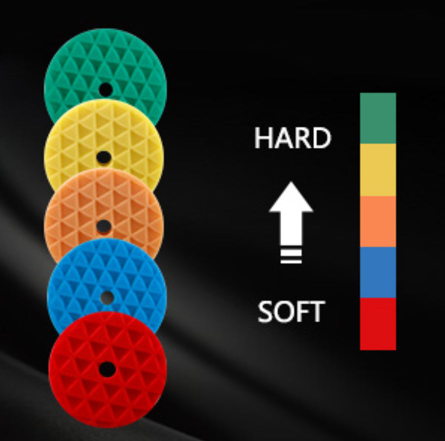 SPTA Polishing Pads, 5 Inch 125mm Orbital Buffer Polisher Pads and 1Pc Microfiber Buffing Pads, Foam Polish Pad for Compounding, Polishing and Waxing, for 5''/125mm Backing Plate Car Polisher