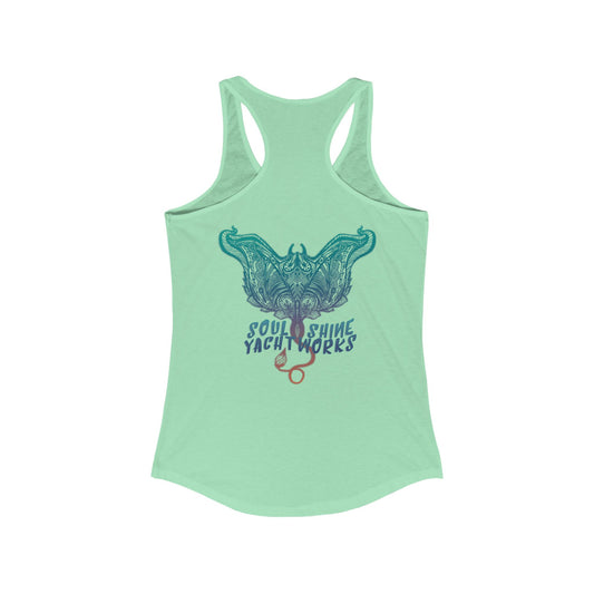 Women’s Ideal Racerback Tank - Soul Shine YachtWorks Graphic Tank Top, Summer Fashion, Beachwear, Gifts for Her, Casual Tops