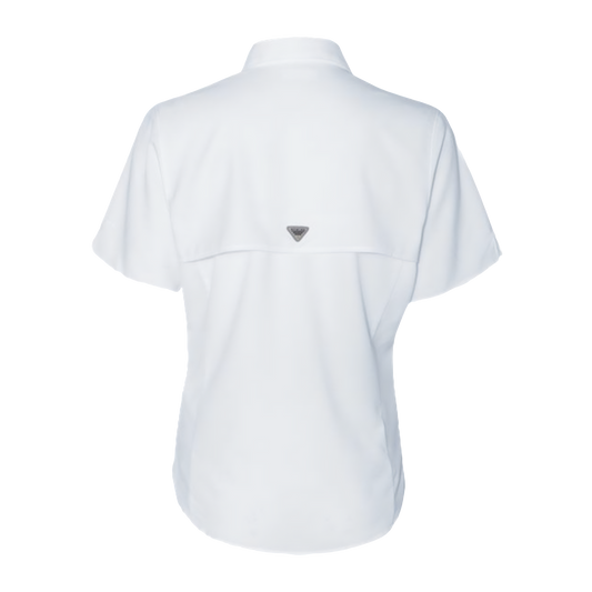 Soul Shine Yachtworks Manta Logo Women's Embroidered Short Sleeve Fishing Shirt, Outdoor Apparel, Summer Fashion, Casual Wear, Beach Trip, Gift for Her