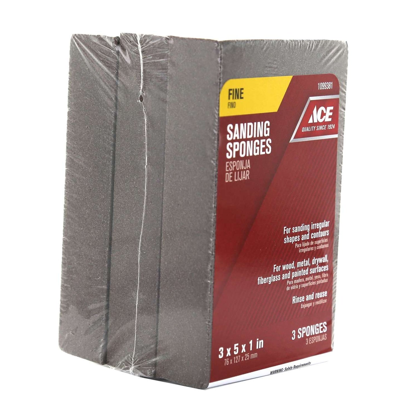 Ace Dual Angle Sanding Sponge 3x5x1