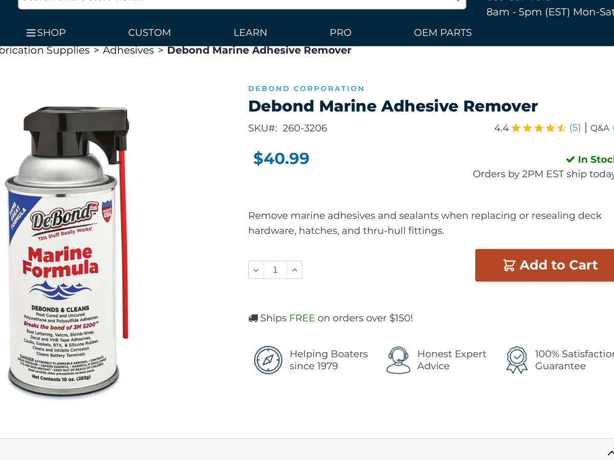 DeBond Marine Formula Adhesive Remover (10 oz)