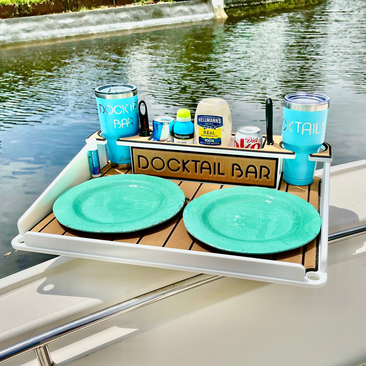 Docktail Utility Table with Rod Holder Mount