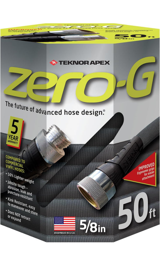 zero-G 4001-50 Lightweight, Ultra Flexible, Durable, Kink-Free Garden Hose, 5/8-Inch by 50-Feet,Black