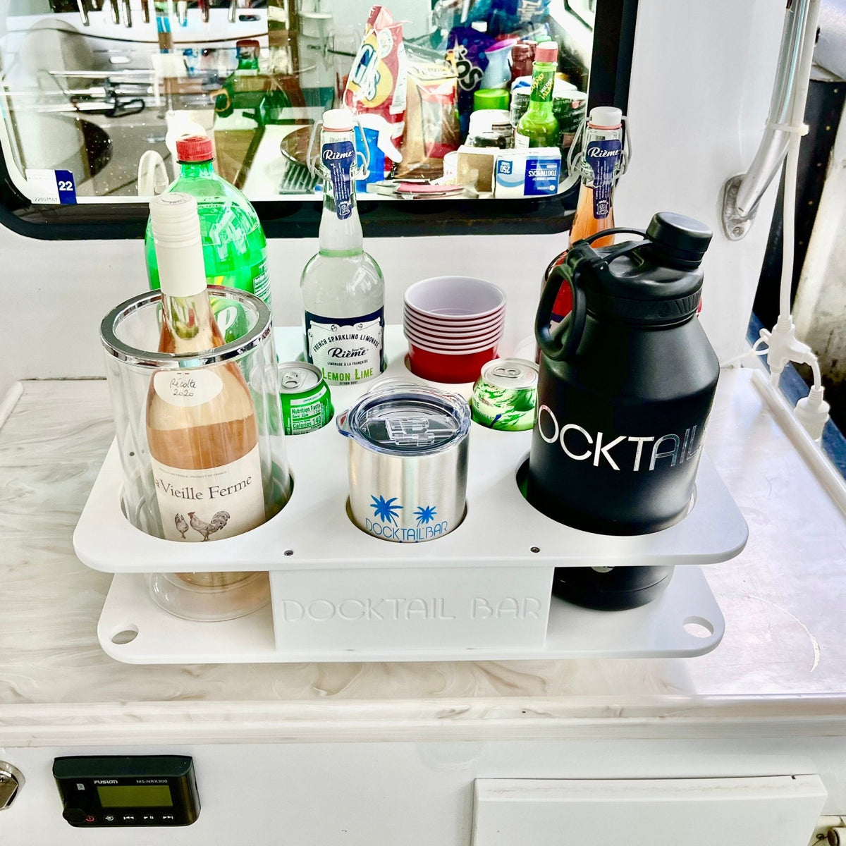 Docktail Boat Table Caddy with SeaSucker Vacuum Mounts