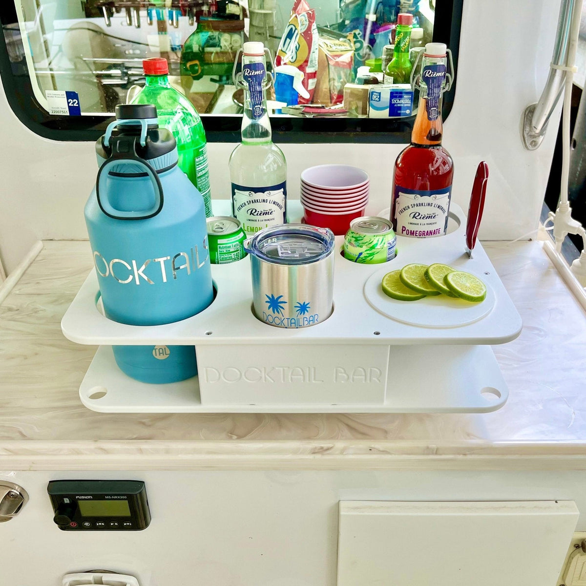 Docktail Boat Table Caddy with SeaSucker Vacuum Mounts
