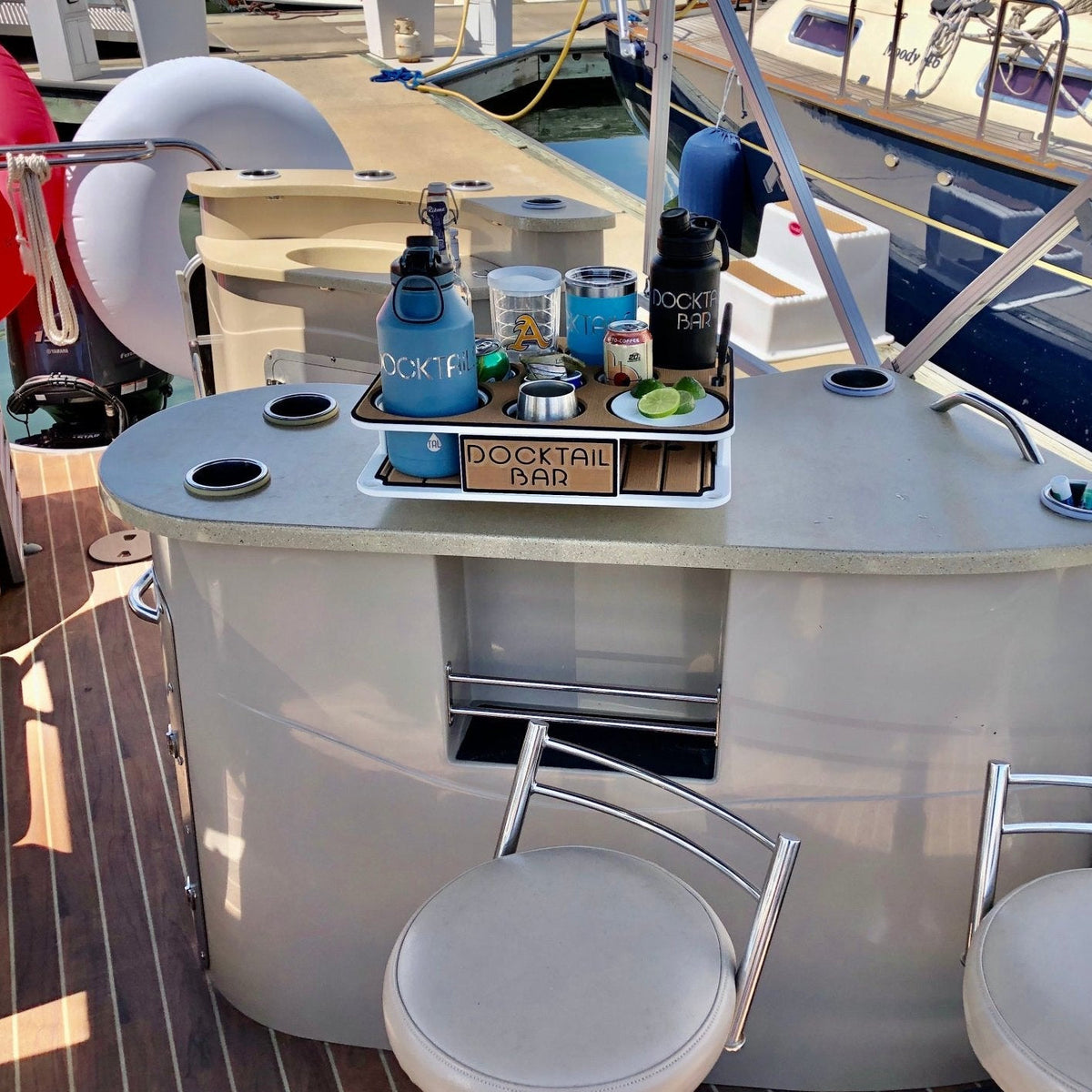 Docktail Boat Table Caddy with SeaSucker Vacuum Mounts