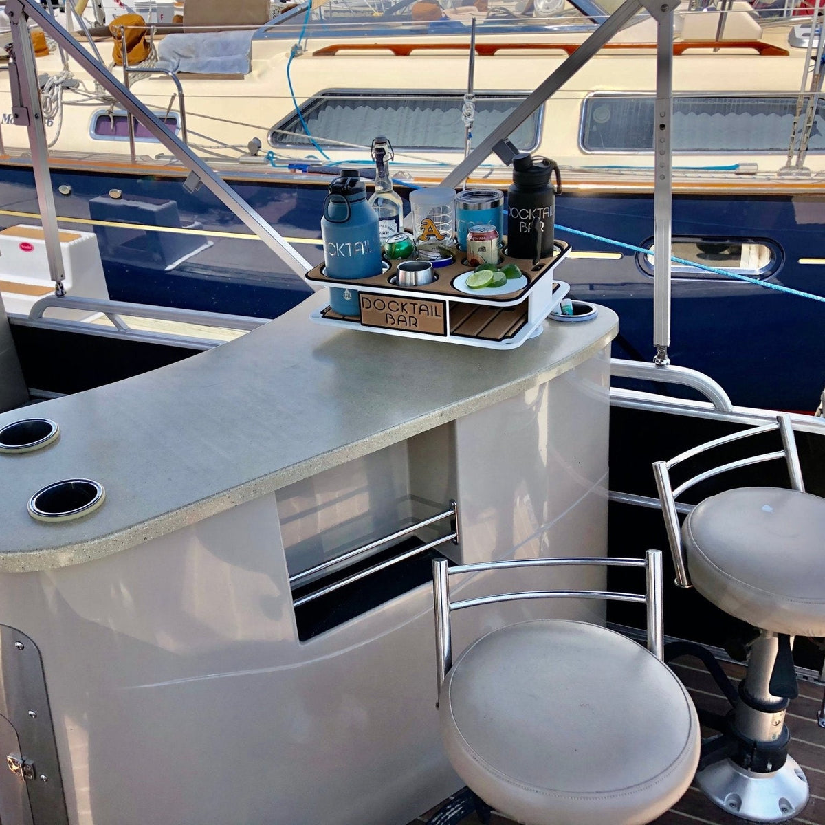Docktail Boat Table Caddy with SeaSucker Vacuum Mounts