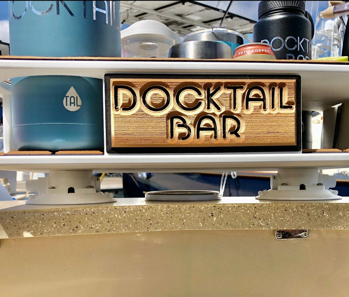 Docktail Boat Table Caddy with SeaSucker Vacuum Mounts