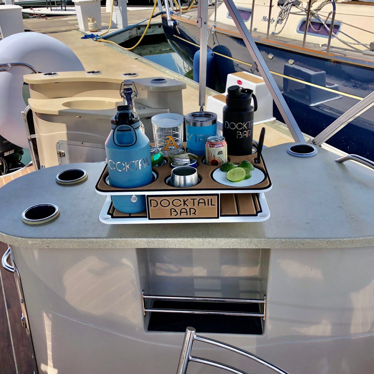 Docktail Boat Table Caddy with SeaSucker Vacuum Mounts
