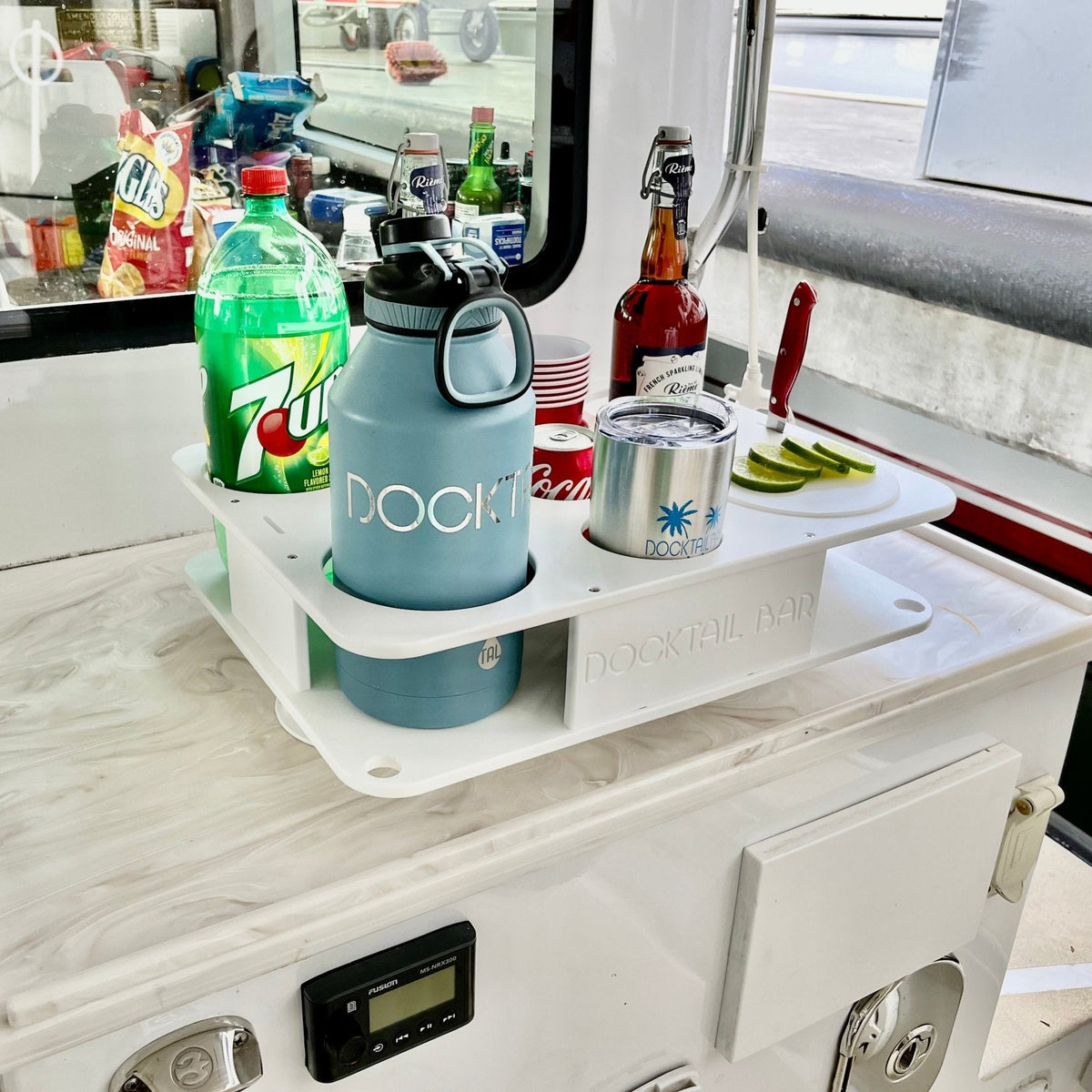 Docktail Boat Table Caddy with SeaSucker Vacuum Mounts