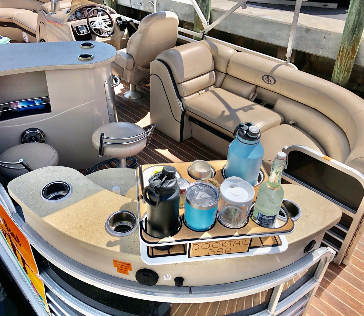 Docktail Boat Table Caddy with SeaSucker Vacuum Mounts
