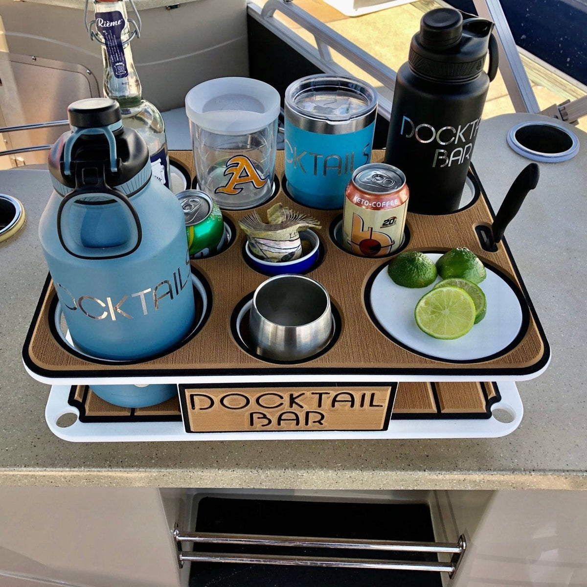 Docktail Boat Table Caddy with SeaSucker Vacuum Mounts