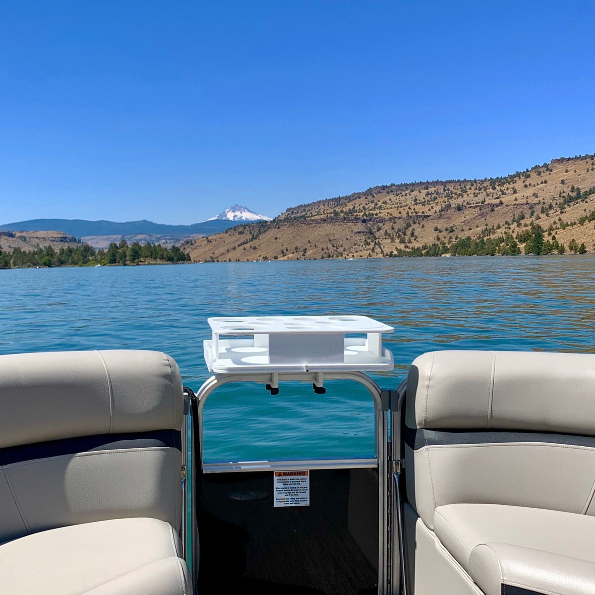 Docktail Boat Table Caddy with Pontoon Rail Mount