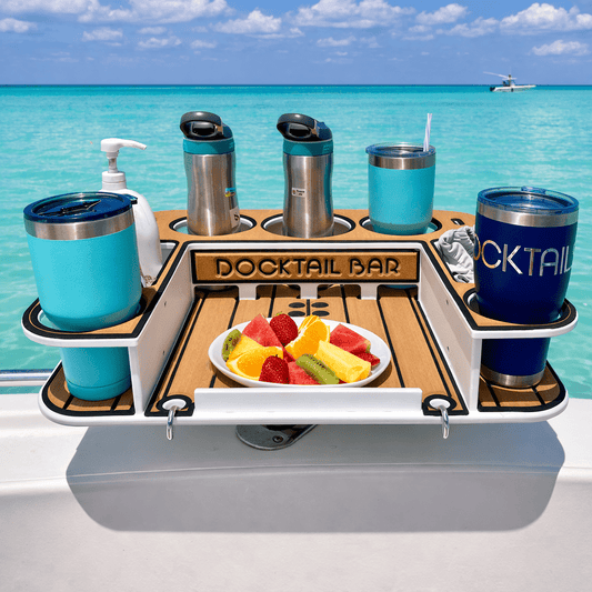 Docktail Butler Table with Rod Holder Mount