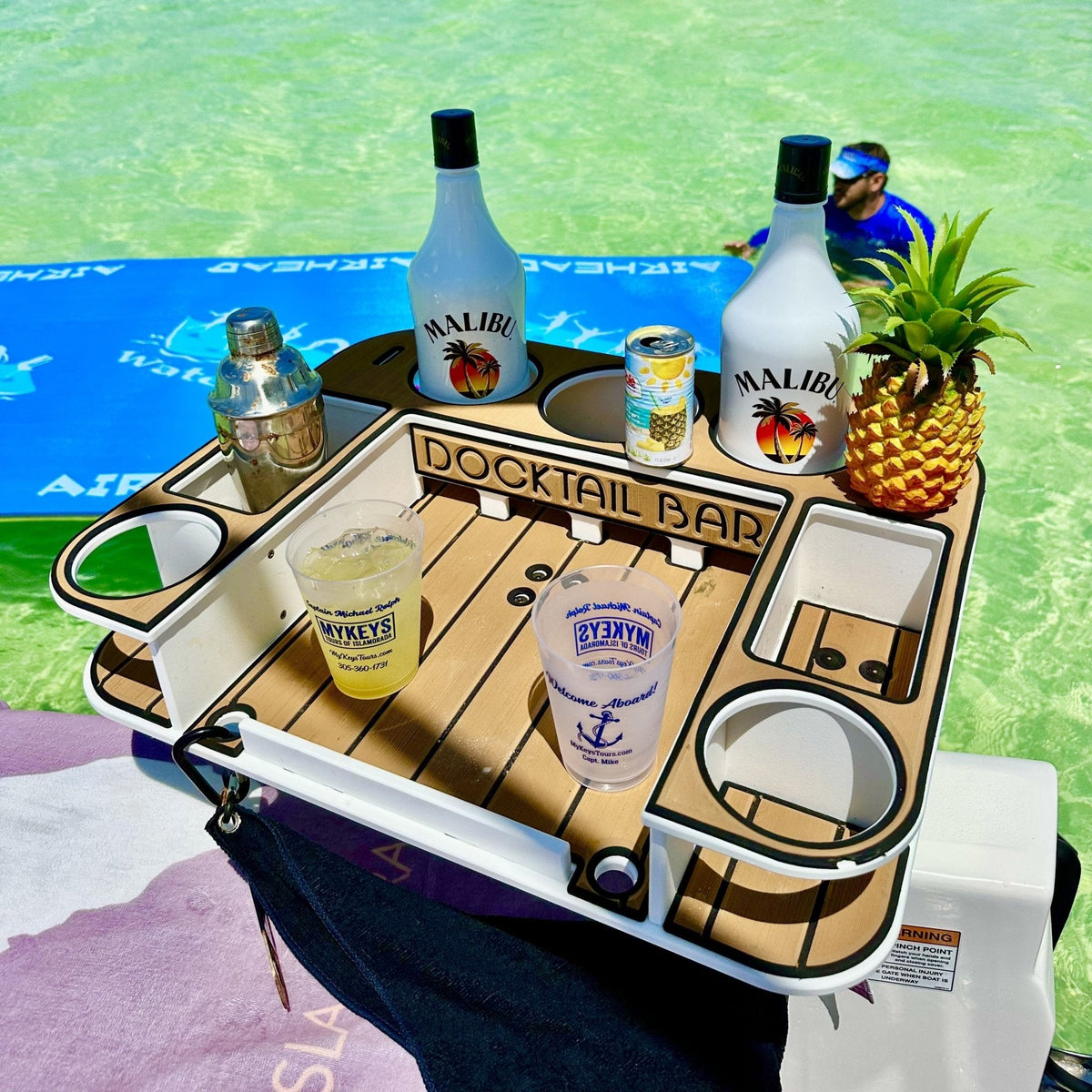 Docktail Butler Table with Rod Holder Mount
