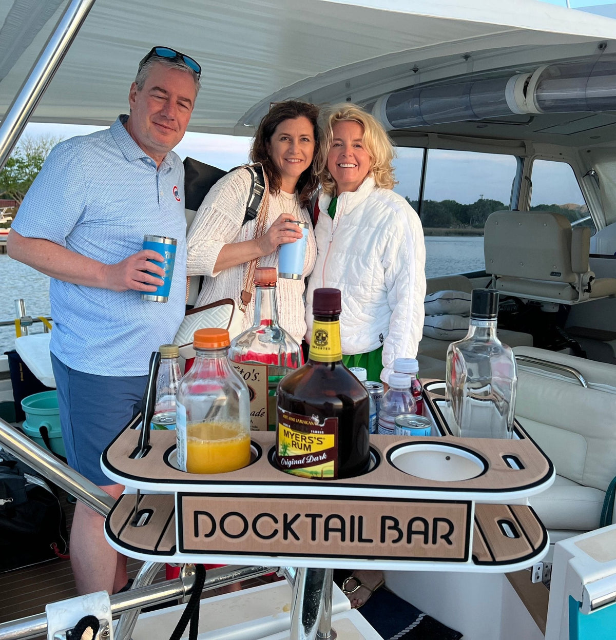 Docktail Butler Table with Rod Holder Mount