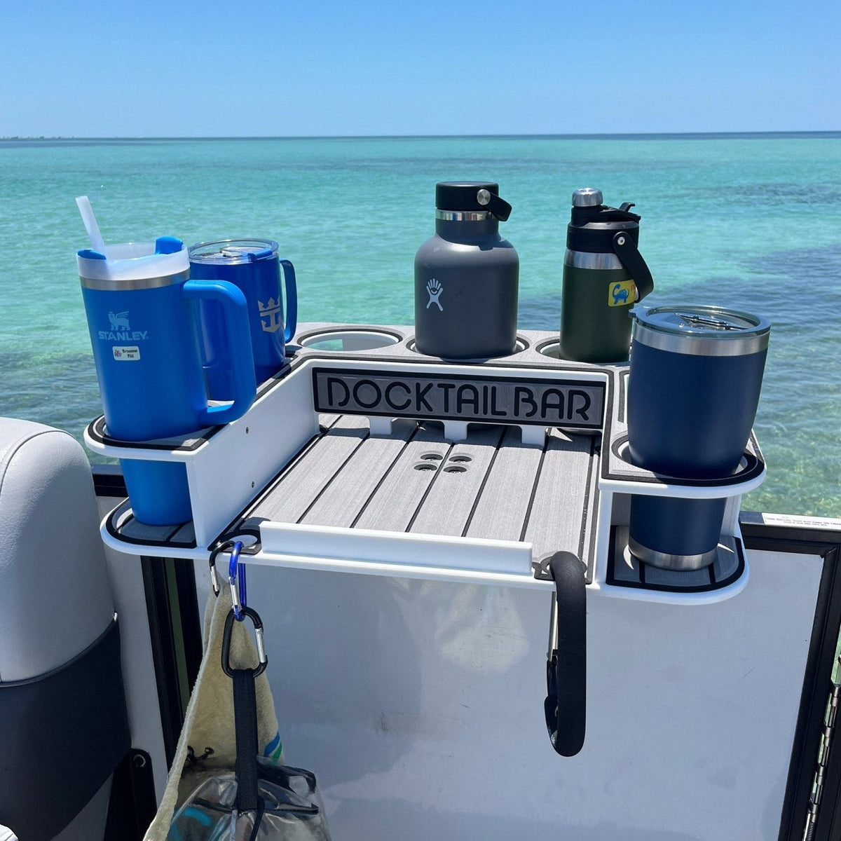 Docktail Butler with Pontoon Rail Mount