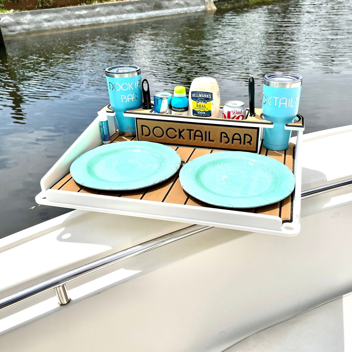 Docktail Utility Table with Rod Holder Mount