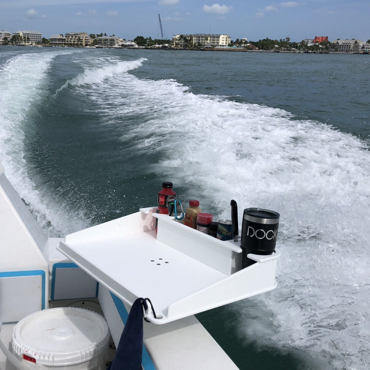 Docktail Utility Table with Rod Holder Mount