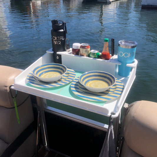 Docktail Utility Table with Pontoon Rail Mount