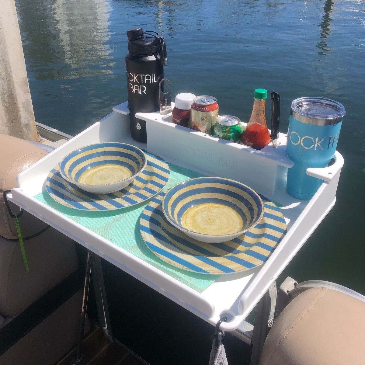 Docktail Utility Table with Pontoon Rail Mount