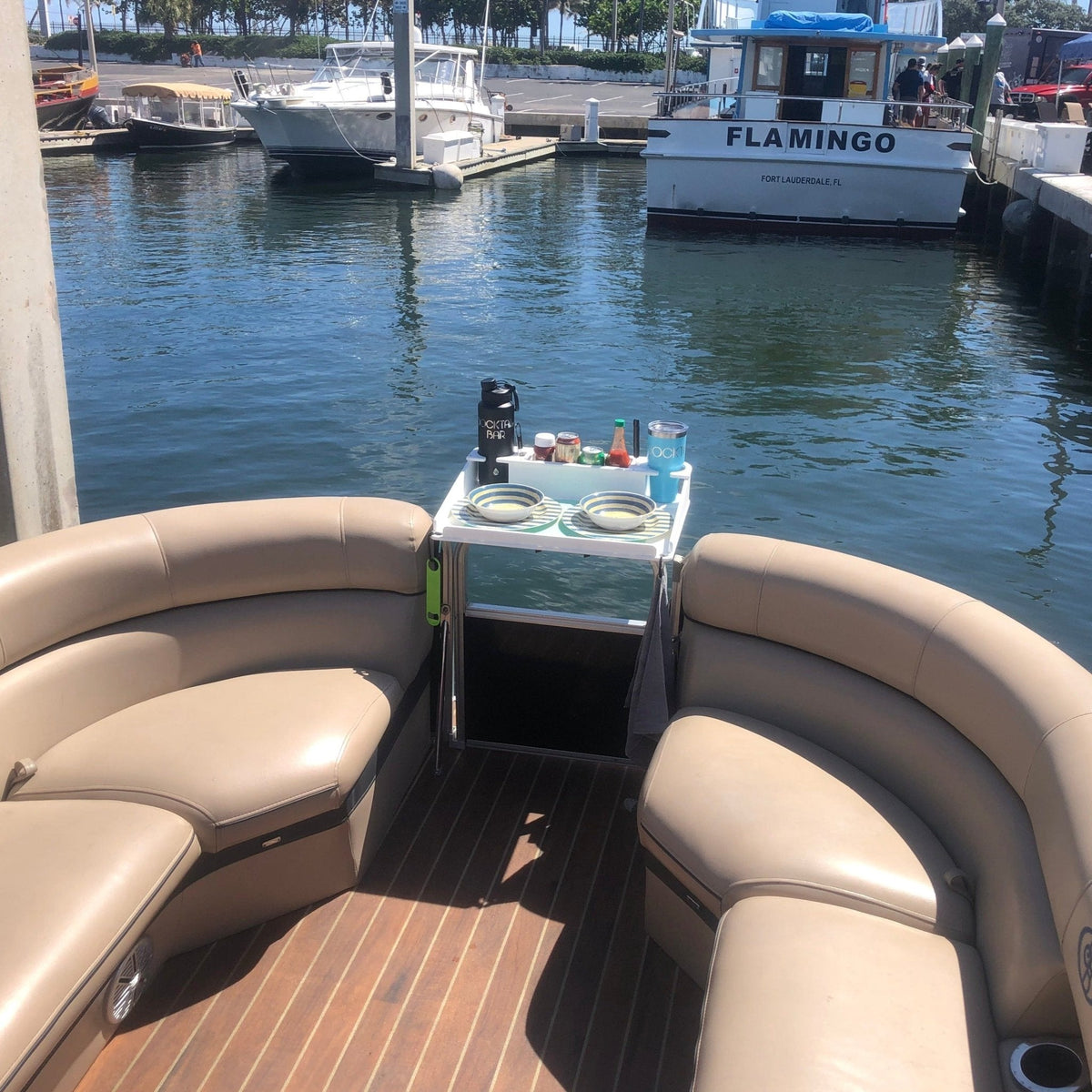 Docktail Utility Table with Pontoon Rail Mount