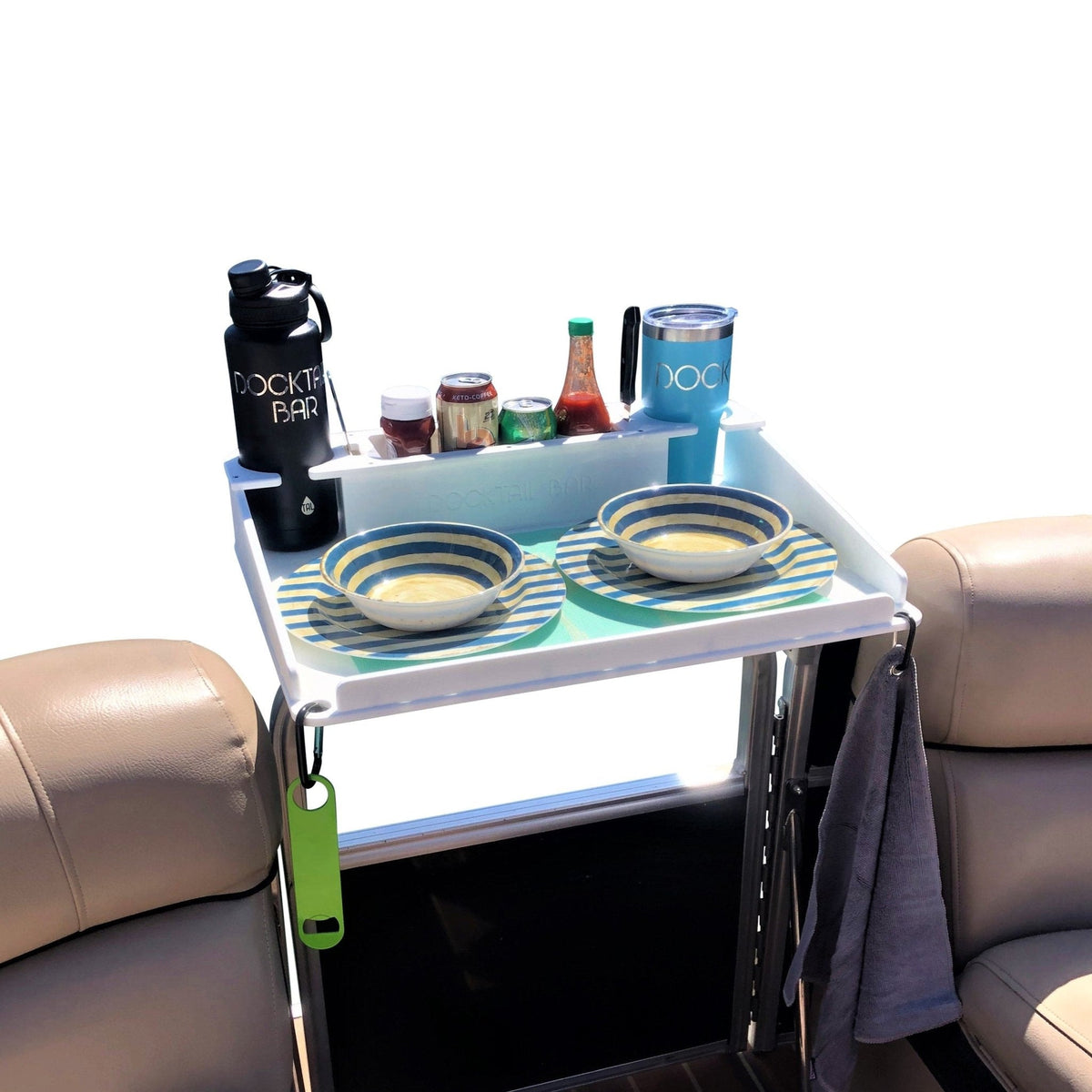 Docktail Utility Table with Pontoon Rail Mount